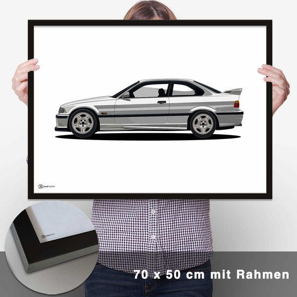 Lade das Bild in den Galerie-Viewer, M3 E36 Artwork Poster Hell - CARTISTRY
