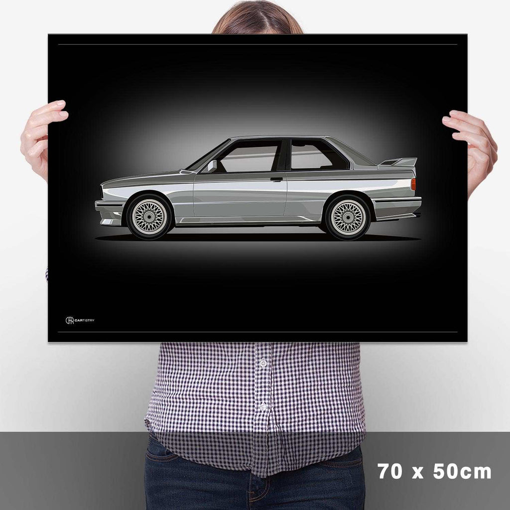 M3 E30 Artwork Poster Dunkel - Cartistry