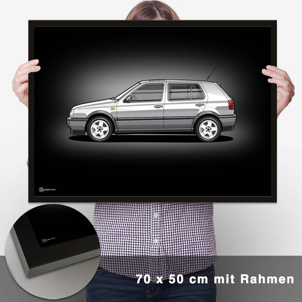Lade das Bild in den Galerie-Viewer, Golf 3 GTI Poster Dunkel - CARTISTRY
