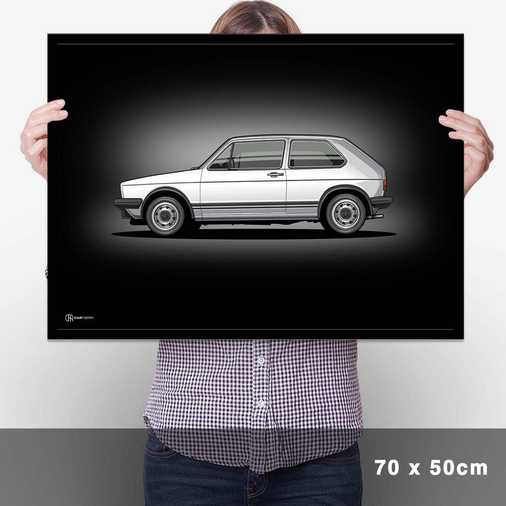 Golf 1 GTI Poster Dunkel - Cartistry