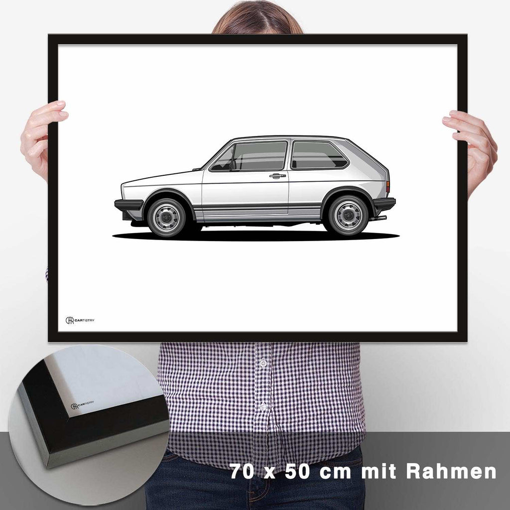 Golf 1 GTI Poster Hell - CARTISTRY