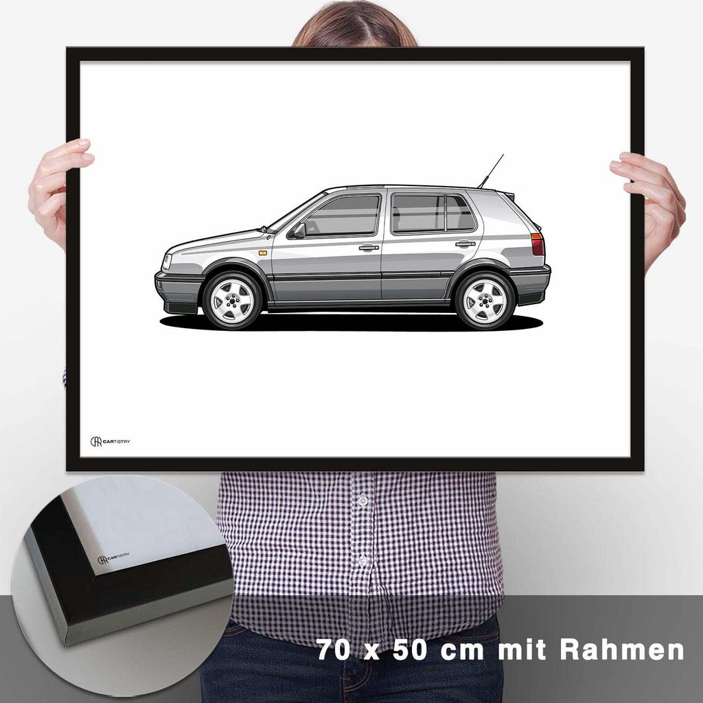 Golf 3 GTI Poster Hell - CARTISTRY