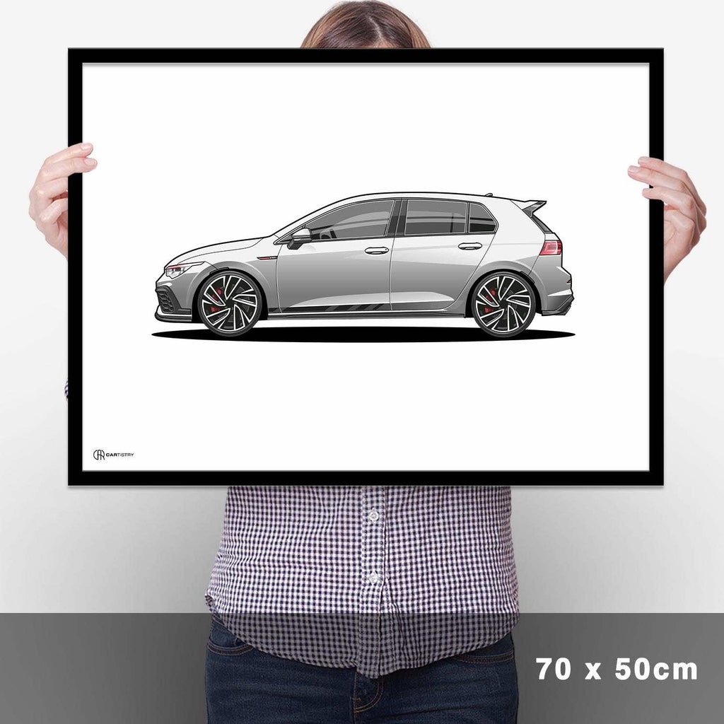 Golf 8 GTI Poster Hell - Cartistry