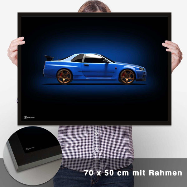 Lade das Bild in den Galerie-Viewer, GT-R R34 Poster Seite Dunkel - CARTISTRY
