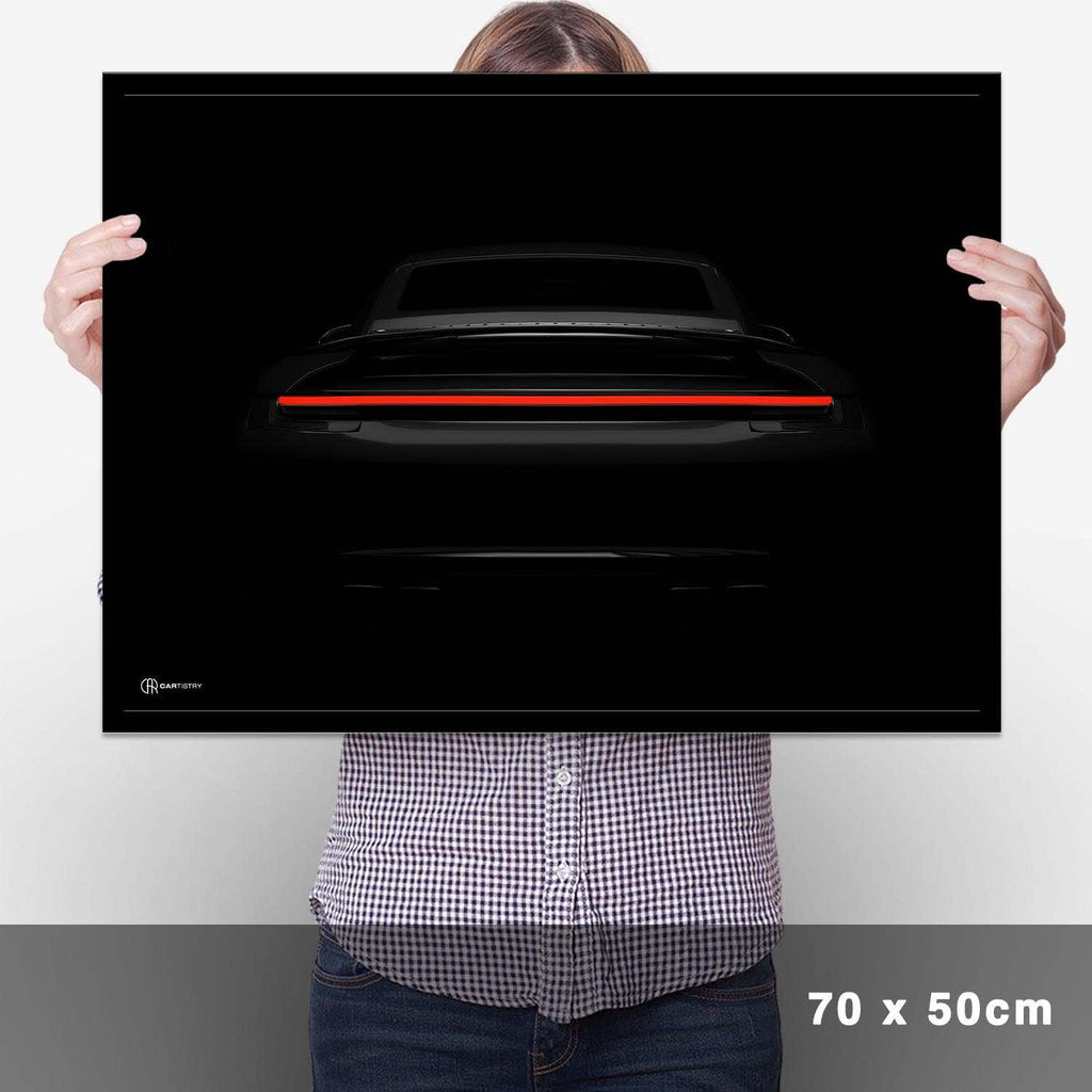 911 Turbo (992) Neon Poster - Cartistry