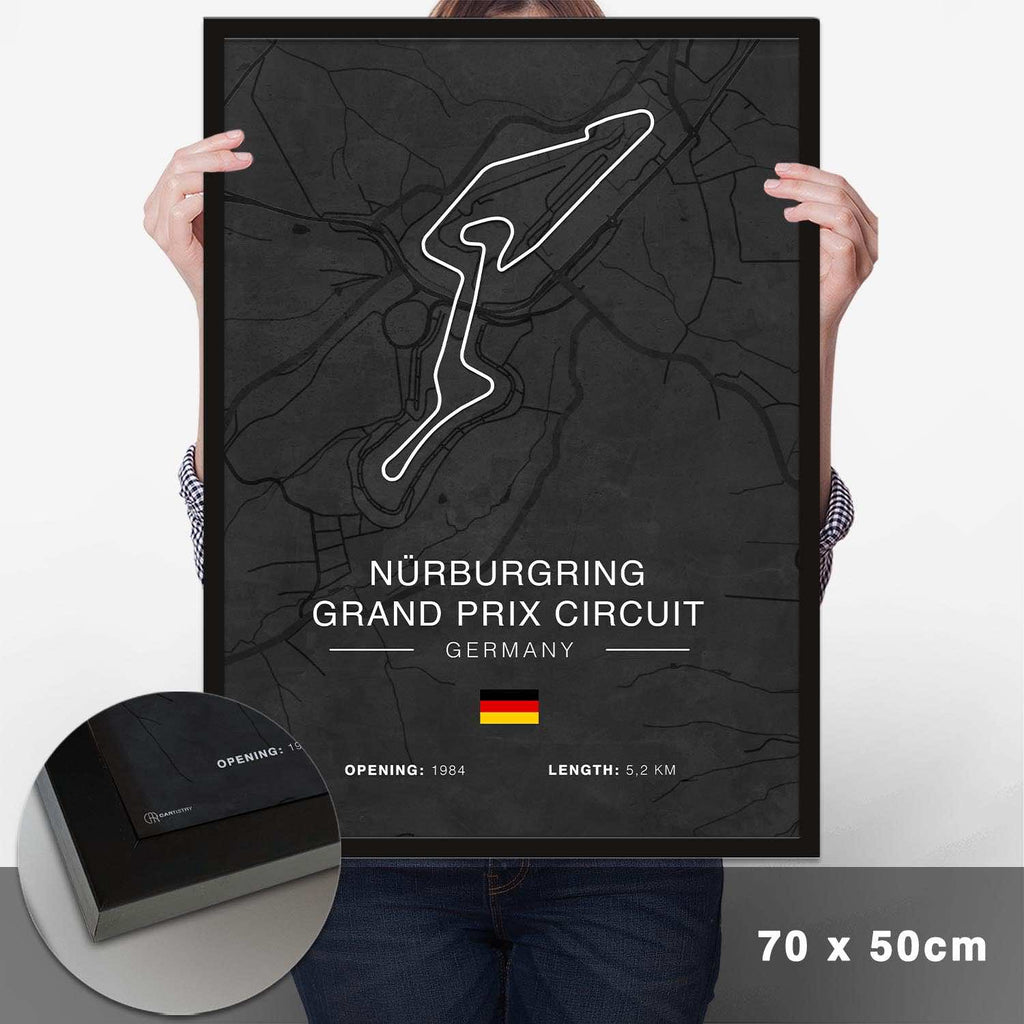 Nürburgring GP Circuit Rennstrecken Poster - Dunkel - Cartistry