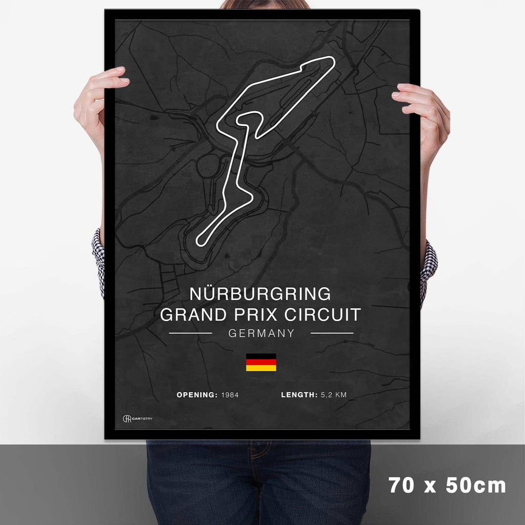 Nürburgring GP Circuit Rennstrecken Poster - Dunkel - Cartistry