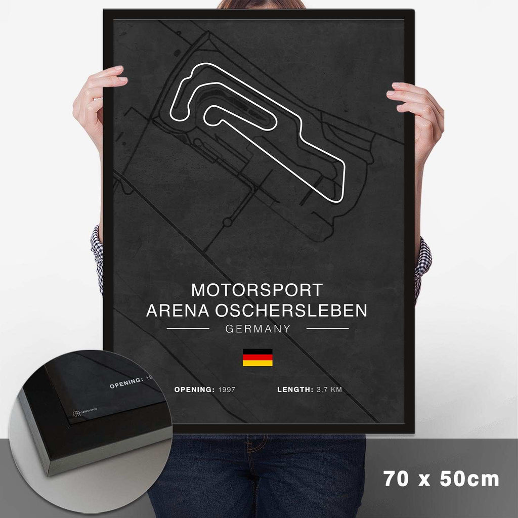 Oschersleben Rennstrecken Poster - Dunkel - Cartistry