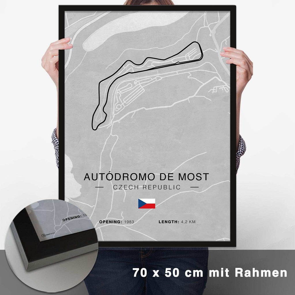 Autodrom Most Rennstrecken Poster - Hell - CARTISTRY