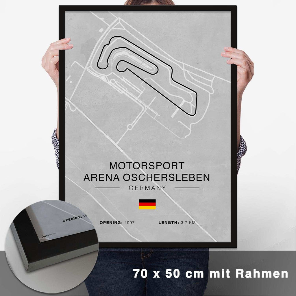 Oschersleben Rennstrecken Poster - Hell - CARTISTRY