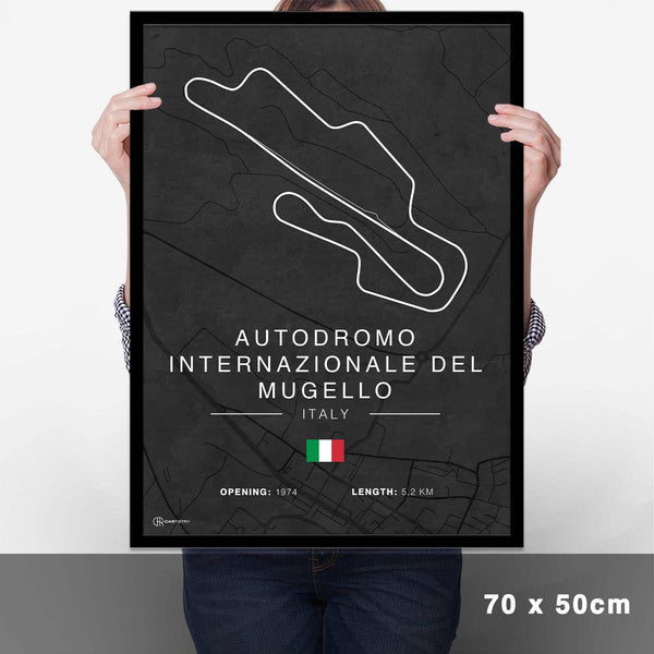 Lade das Bild in den Galerie-Viewer, Mugello Rennstrecken Poster - Dunkel - Cartistry
