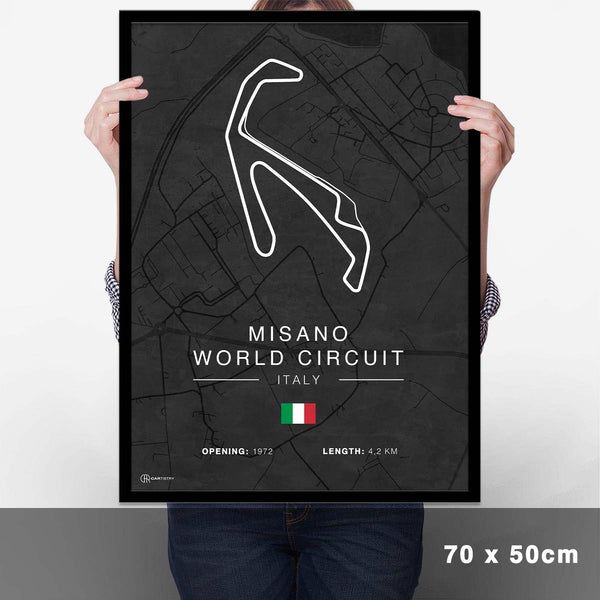 Lade das Bild in den Galerie-Viewer, Misano Rennstrecken Poster - Dunkel - Cartistry
