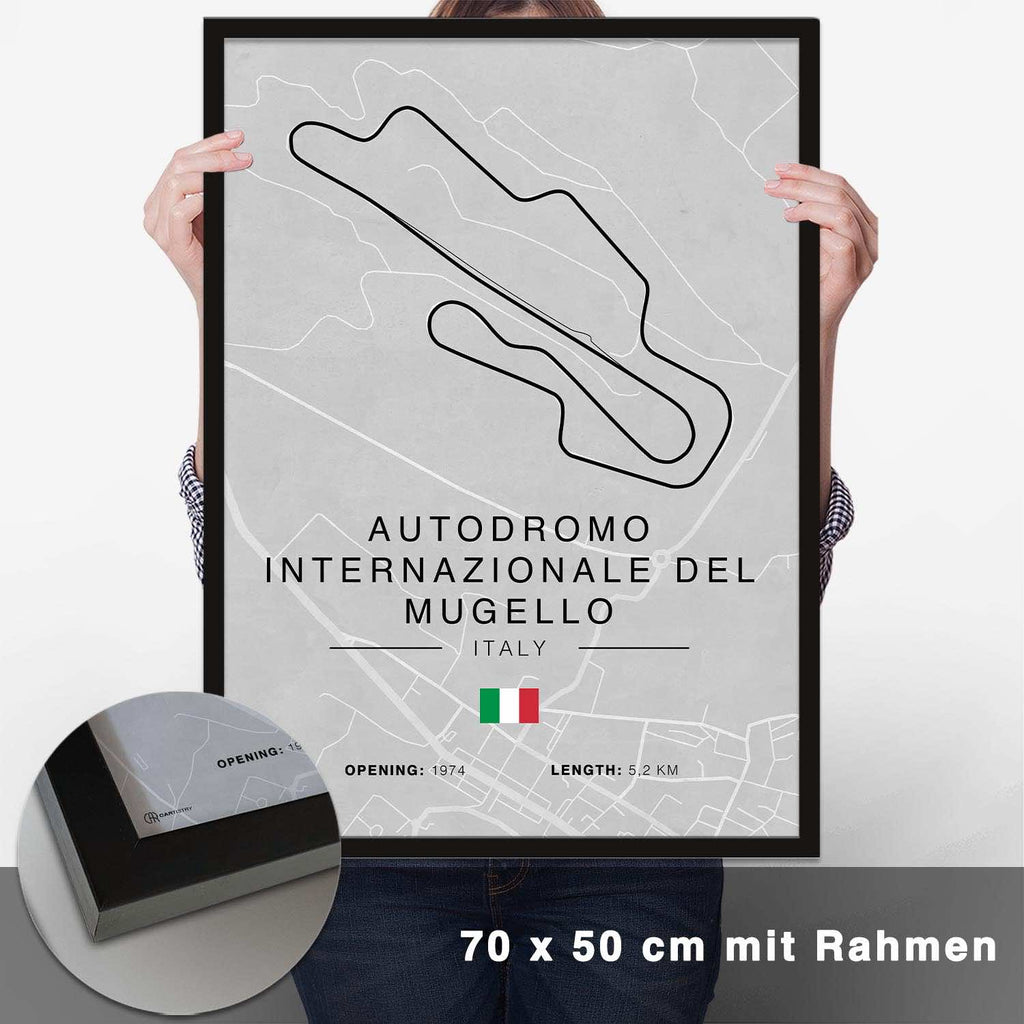 Mugello Rennstrecken Poster - Hell - CARTISTRY