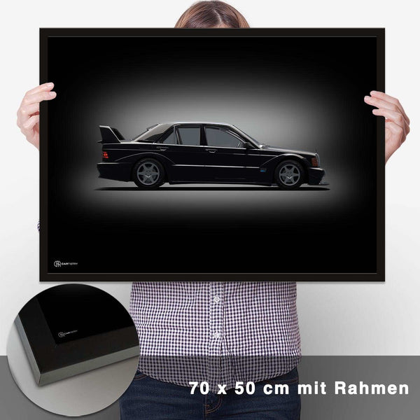 Lade das Bild in den Galerie-Viewer, 190E Evo II Poster Seite Dunkel - CARTISTRY
