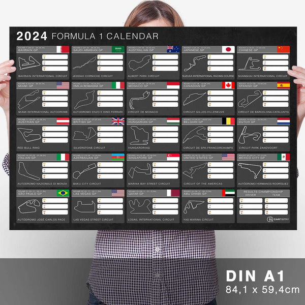 Lade das Bild in den Galerie-Viewer, Formel 1 Rennkalender Saison 2024 - Cartistry
