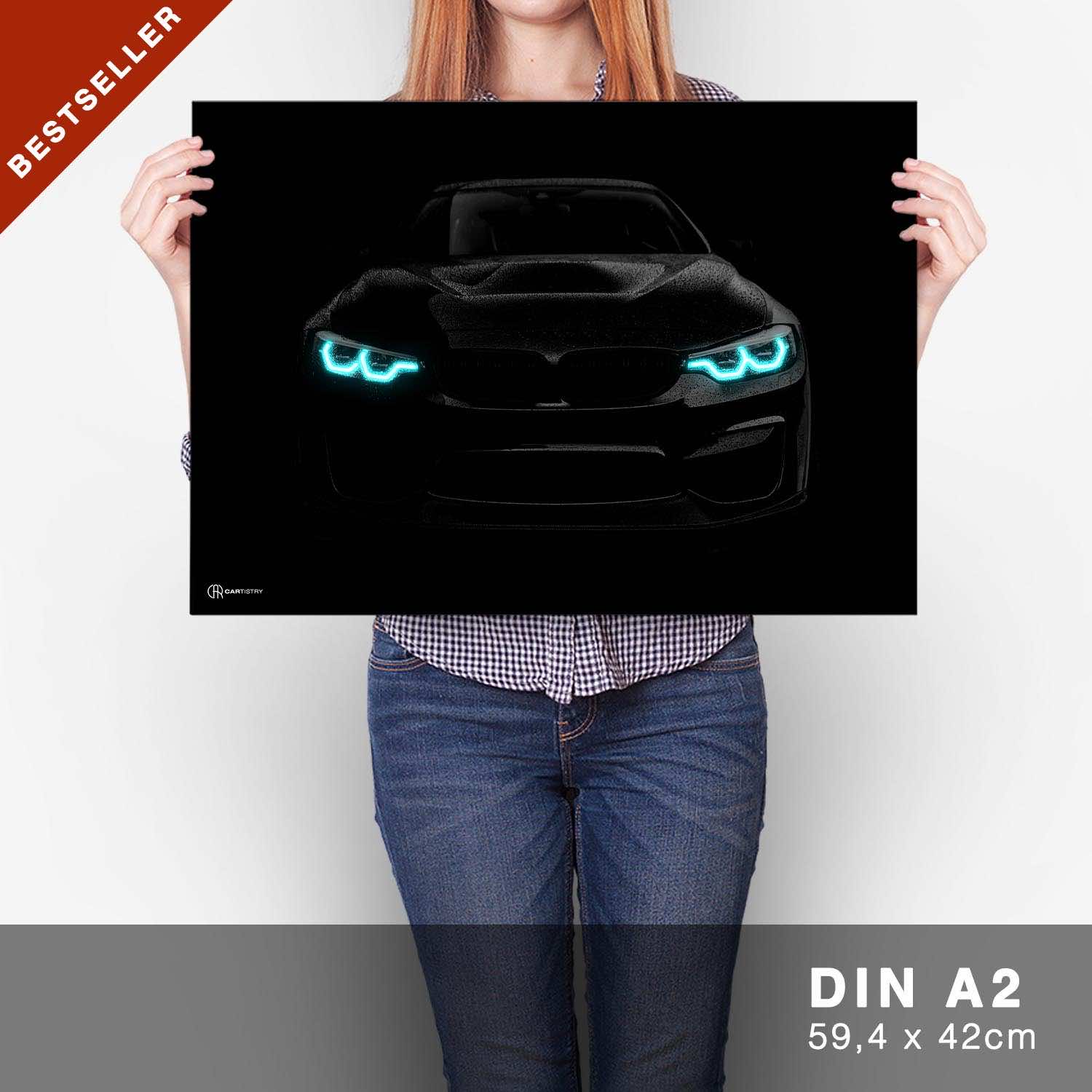 BMW M4 Poster, BMW Poster, M4 Poster, Auto Poster, Supersportwagen Poster,  abstrakte Auto Wandkunst - .de