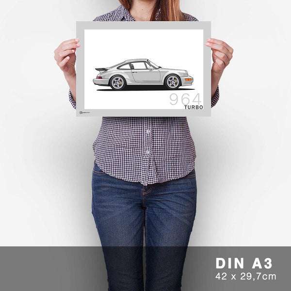 Lade das Bild in den Galerie-Viewer, 911 Turbo (964) Artwork Poster - Cartistry
