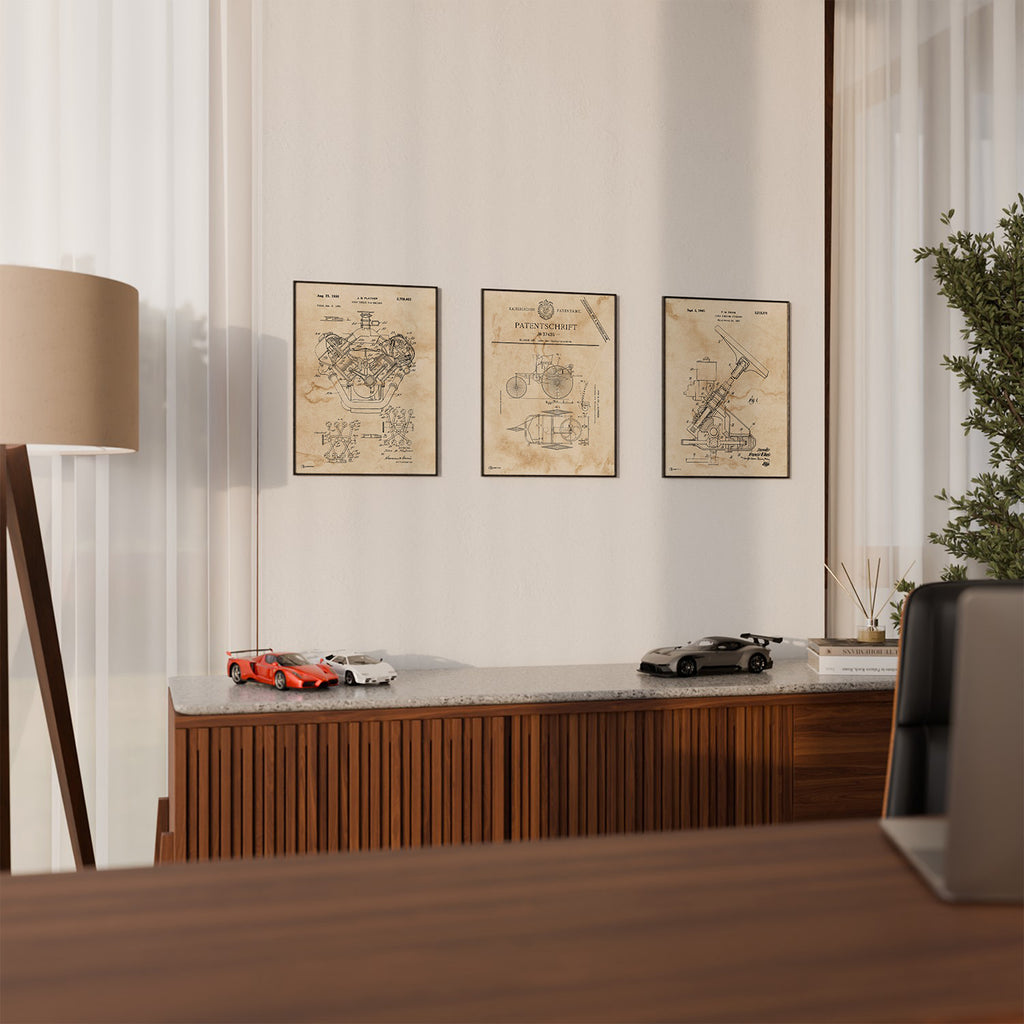 3er Set Patent Poster