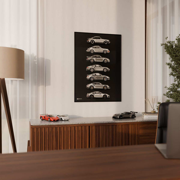 Lade das Bild in den Galerie-Viewer, 911 Turbo Generationen Poster Dunkel - Cartistry

