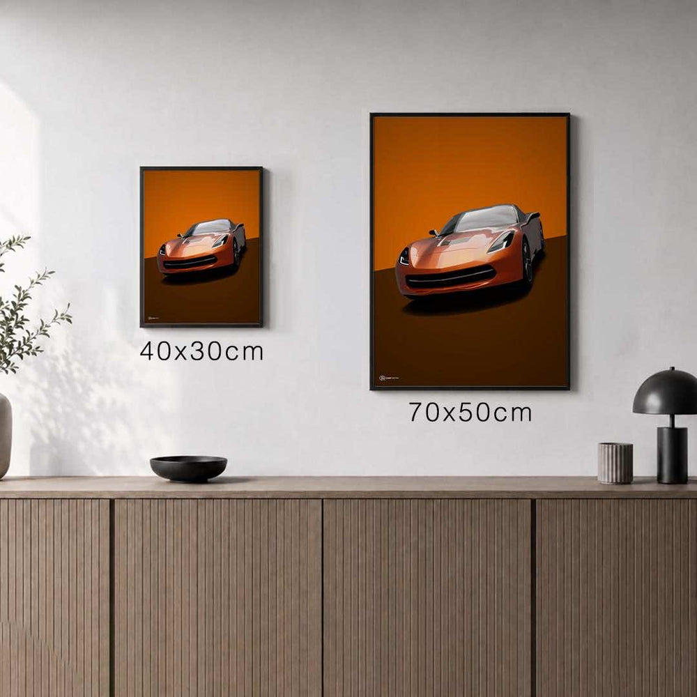 Größenvergleich für Corvette C7 Poster