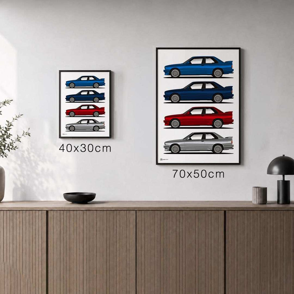 Größenvergleich für M3 E30 - Colors Poster