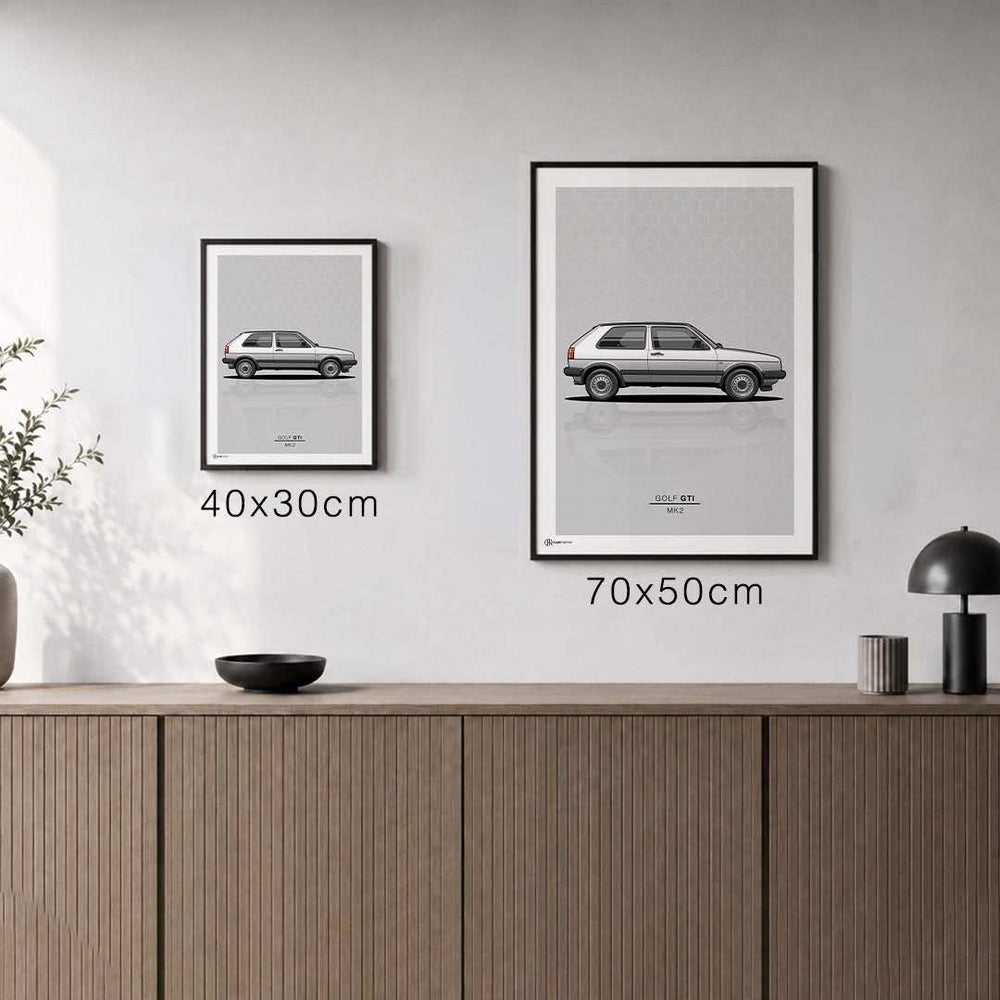 Größenvergleich für Golf 2 GTI Poster