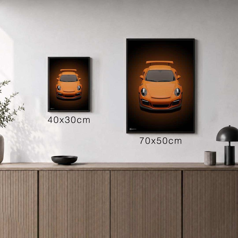 Größenvergleich für 3er Set 911 GT3 RS & Cayman GT4 RS Poster
