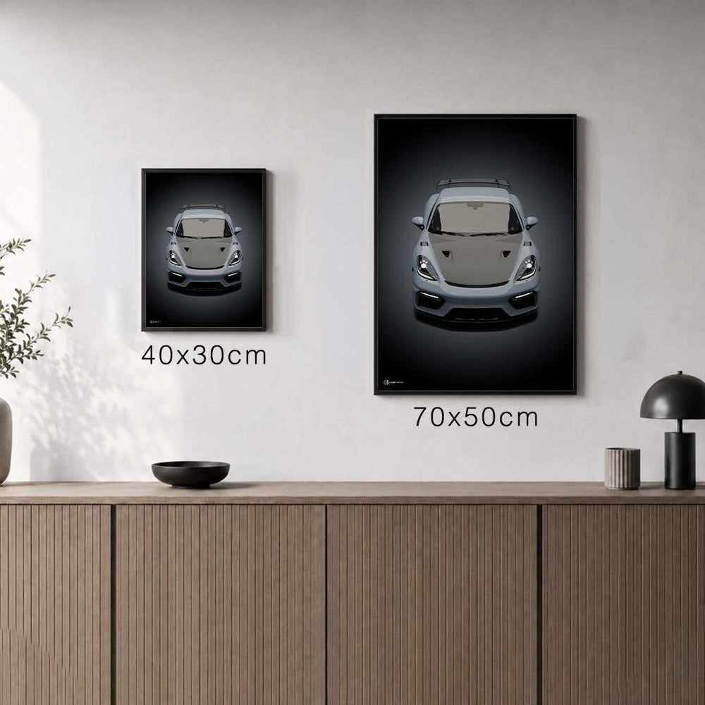 Größenvergleich für Cayman GT4 RS Poster Front