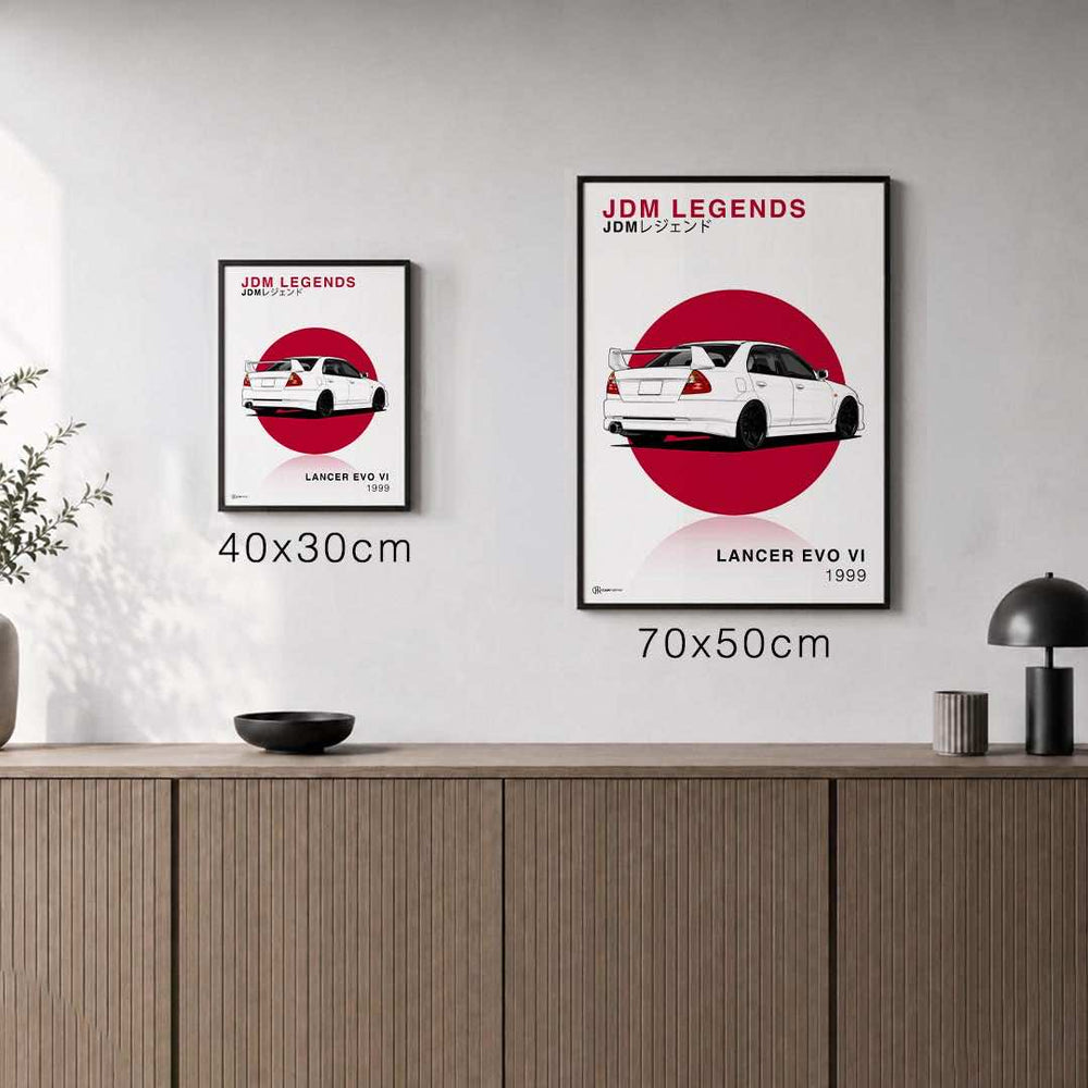 Größenvergleich für JDM Legends Poster - Lancer Evo VI