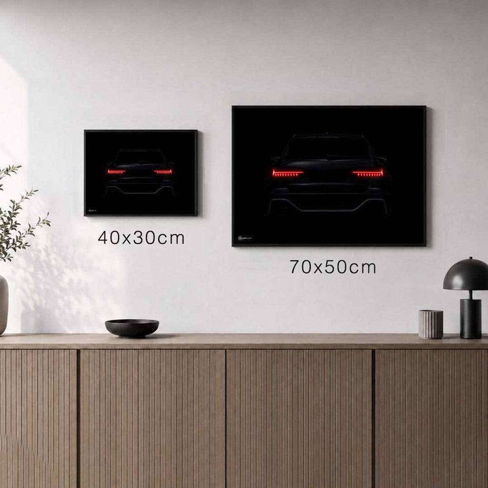 Größenvergleich für RS6 Neon Poster