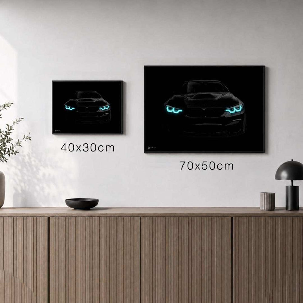 Größenvergleich für M4 Neon Poster