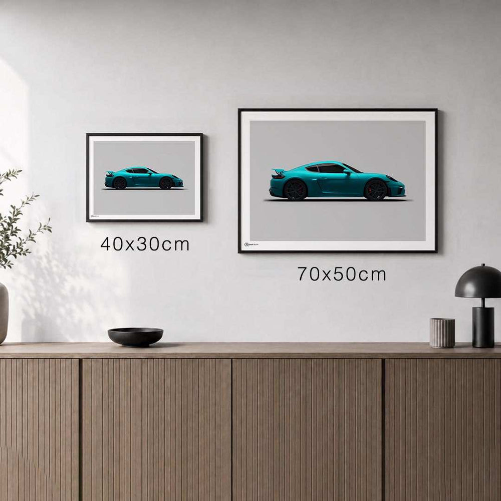 Größenvergleich für Cayman GT4 Poster Seite
