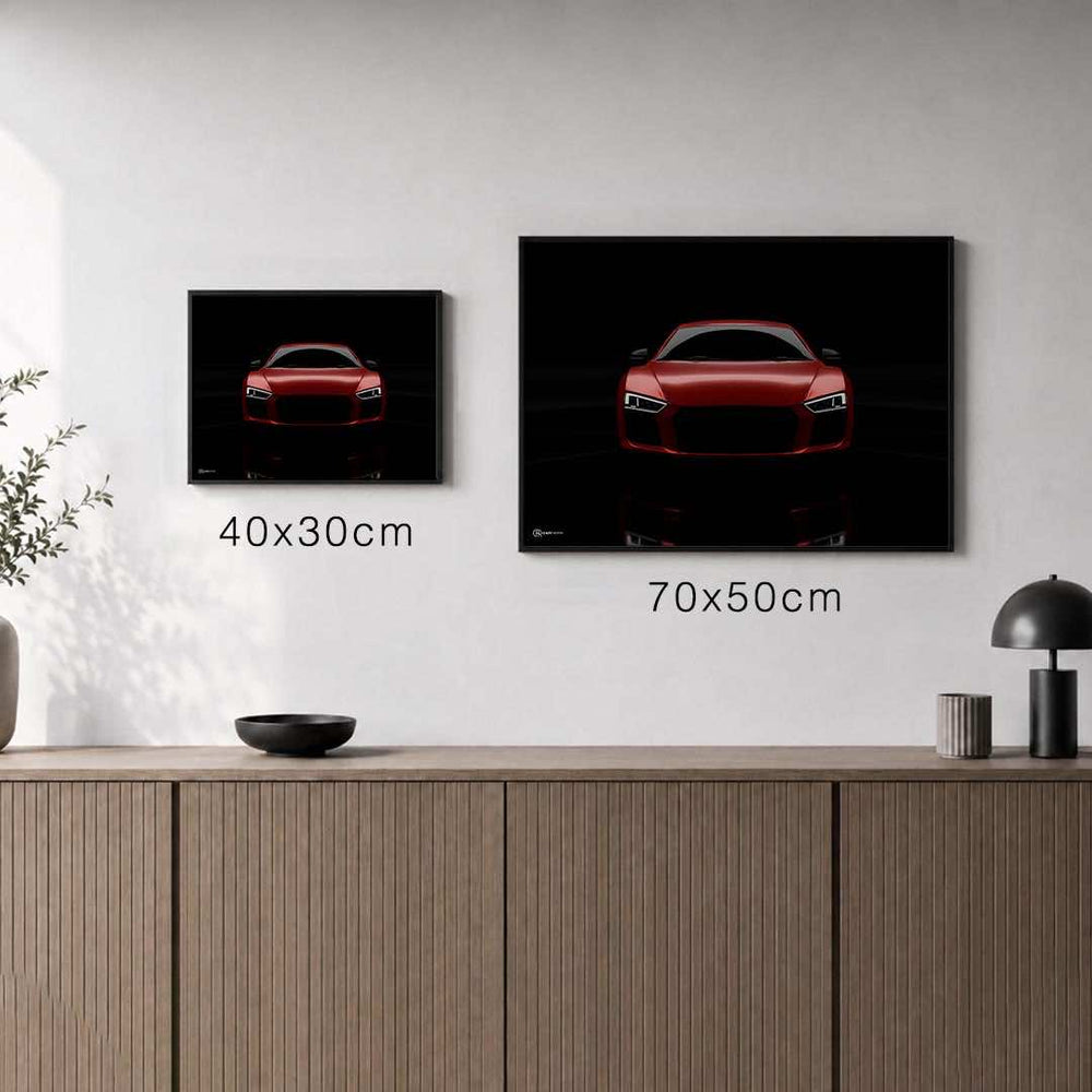 Größenvergleich für 3er Set R8 Poster