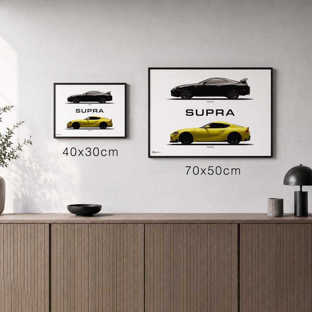 Größenvergleich für Supra MK4/MK5 Generationen Poster