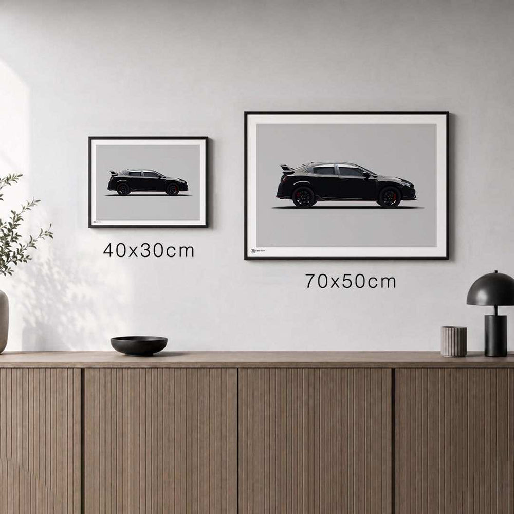 Größenvergleich für Civic Type R Poster Seite