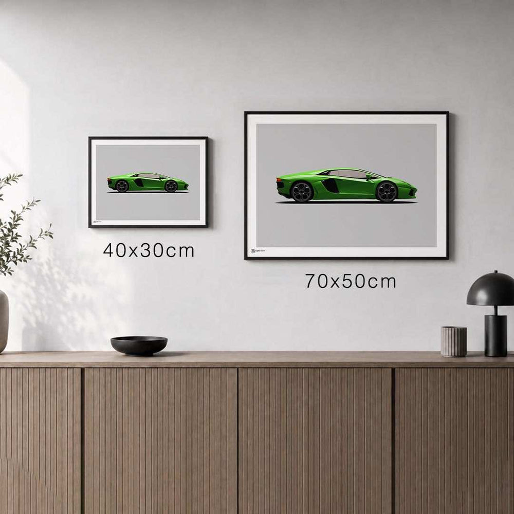 Größenvergleich für Aventador Poster Seite