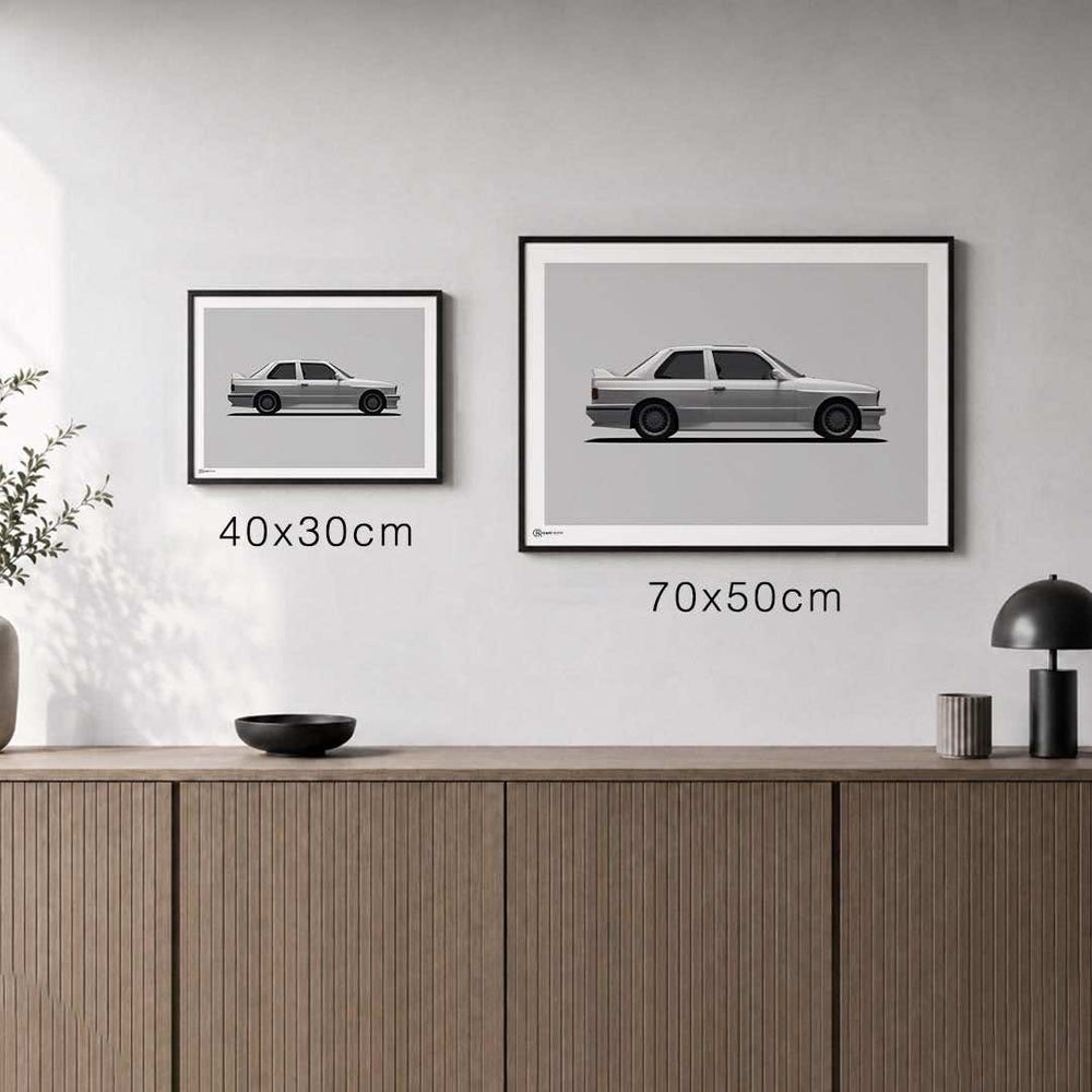 Größenvergleich für M3 E30 Poster Seite