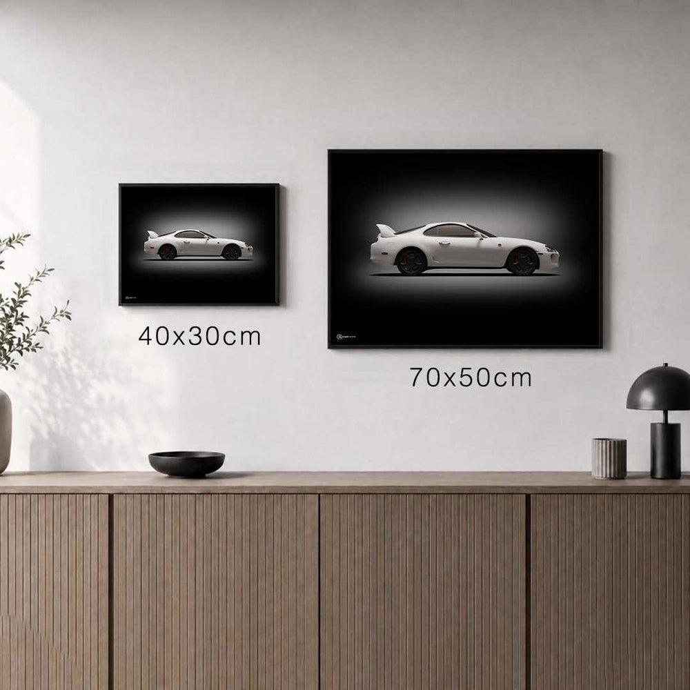 Größenvergleich für Supra MK4 Poster Seite Dunkel