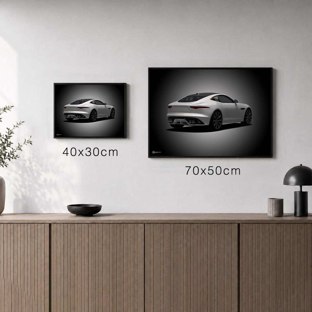 Größenvergleich für F-Type Poster Heckansicht