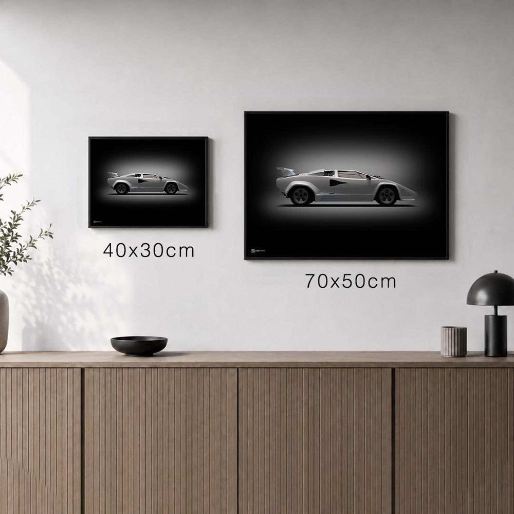 Größenvergleich für Countach Poster Seite Dunkel