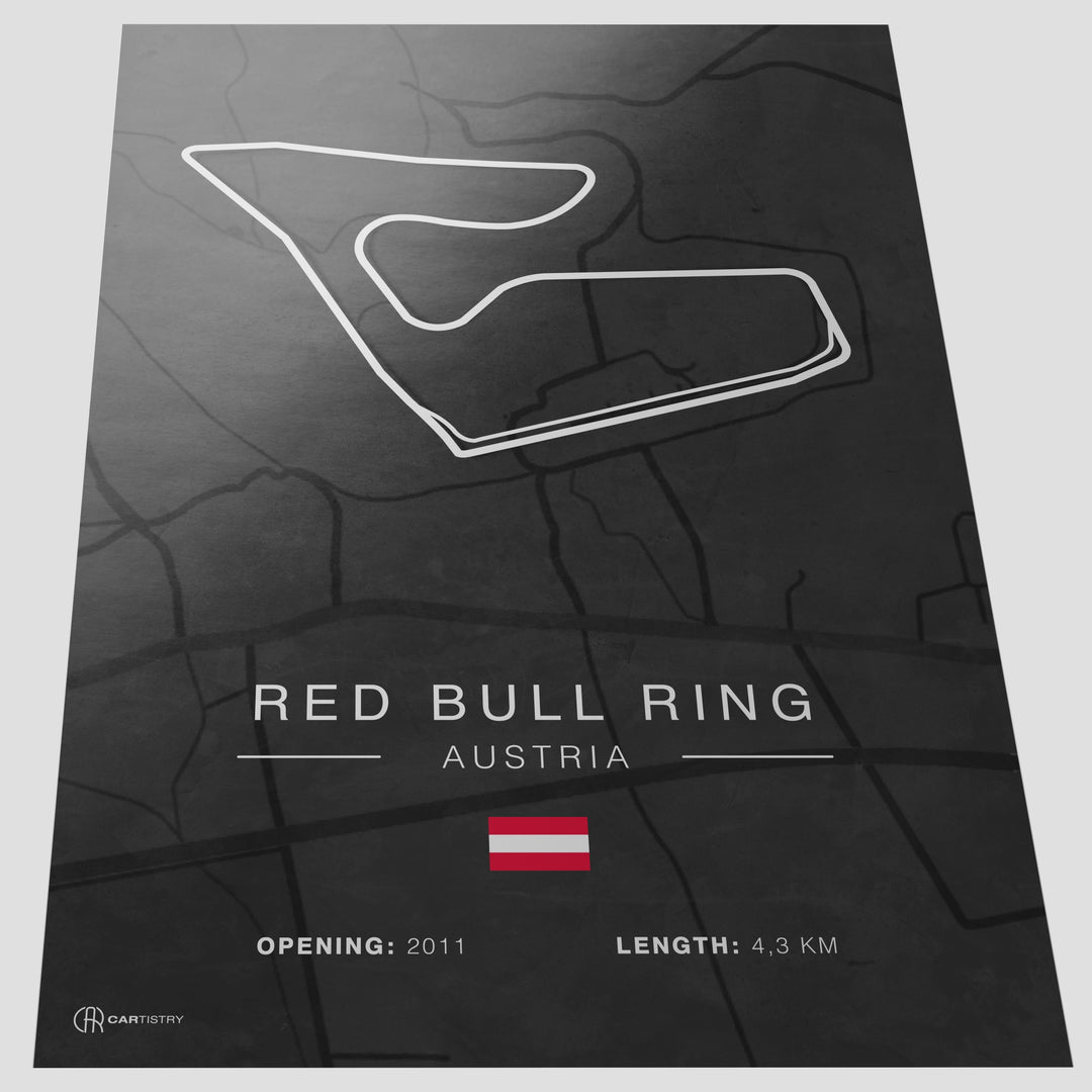 Red Bull Ring Rennstrecken Poster - Dunkel - Cartistry