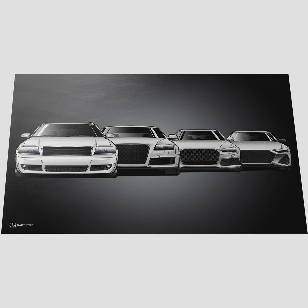 RS6 Generationen Poster Horizontal - Cartistry