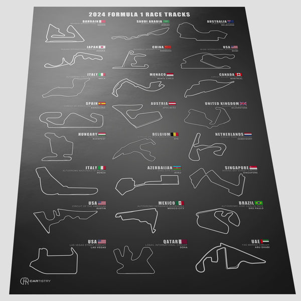 Laden und Abspielen von Videos im Galerie-Viewer, Formel 1 Poster Saison 2024 - Cartistry
