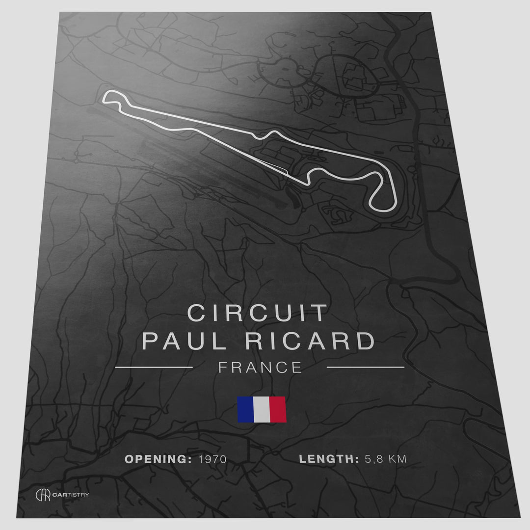 Paul Ricard Rennstrecken Poster - Dunkel - Cartistry